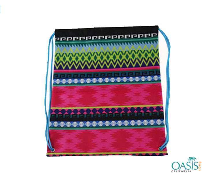 Aztec Print Cotton Drawstring Bag Wholesale