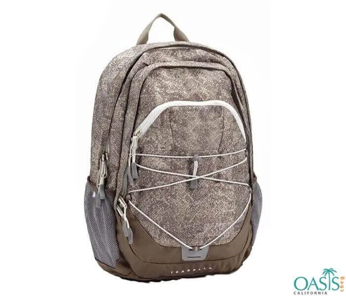 Light Brown Self Patterned Backpack Wholesale