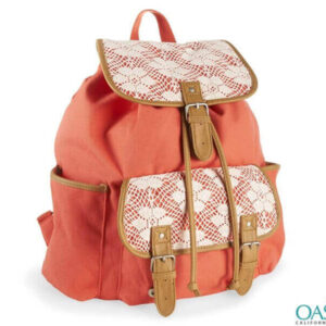 Peach Coloured Stylish Backpack for Girls Wholesale