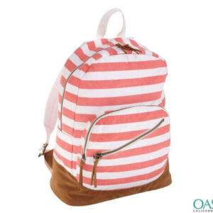White and Pink Striped Zesty Backpack Wholesale