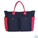 Black and Cherry Red Side Pocket Diaper Bag Wholesale