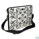 Black and White Ornamental Laptop Bag Wholesale