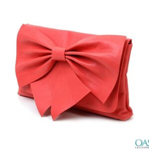 Classy Bow Coral Clutch Bag Wholesale