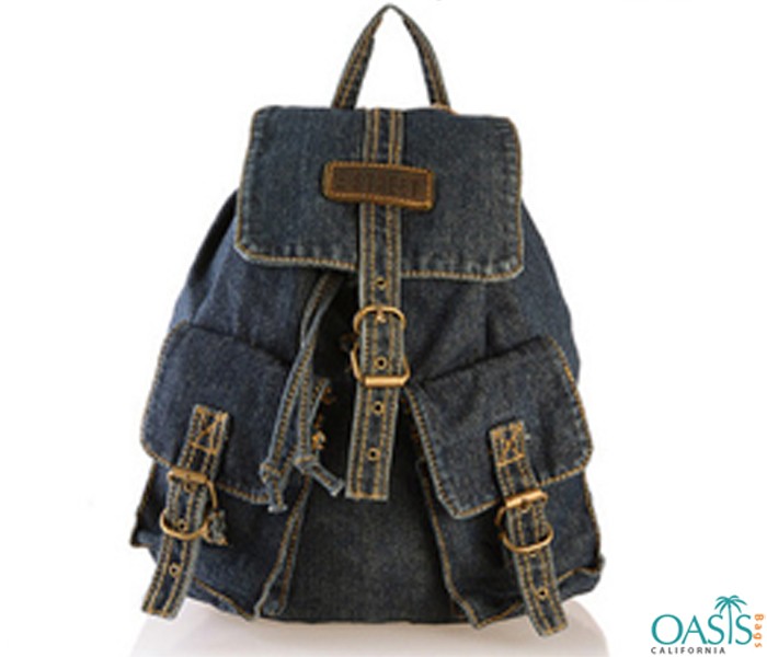 Cowboy Dark Blue Jean Backpack Wholesale