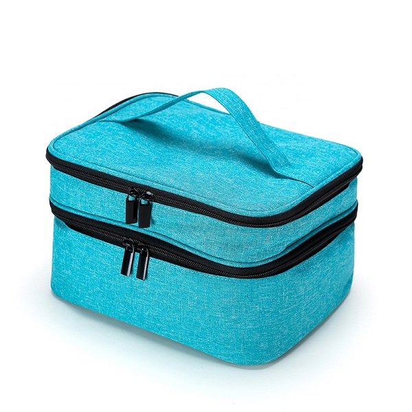 double pouch cosmetic bag