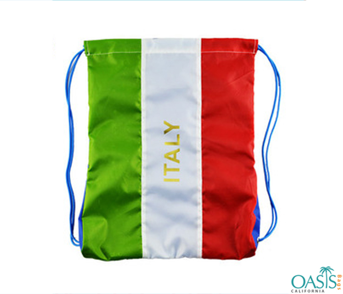 Smart Italian Flag Drawstring Bag Wholesale