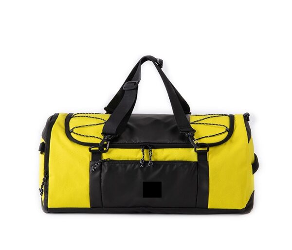 yellow and black sports duffel travel bag with shoe compartment