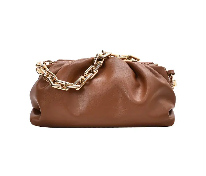 fashion soft leather chain cloud underarm women hand bag manufacturer