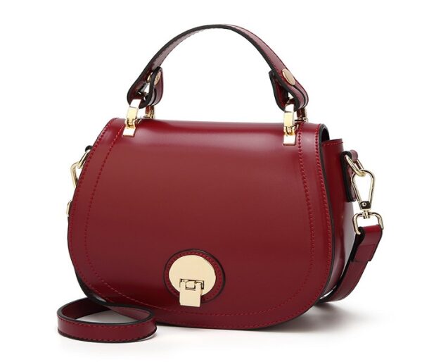 shiny red leather mini shoulder handbag