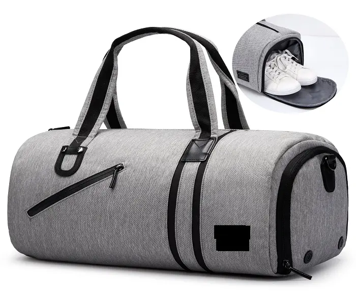 round gym bag with shoe compartment