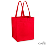red reusable shopping bag
