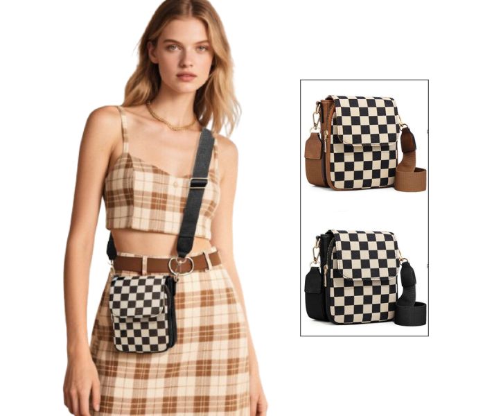 checkered mini crossbody sling bag suppliers